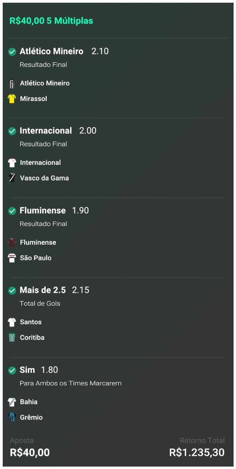 5 Múltiplas • R$1.235,30